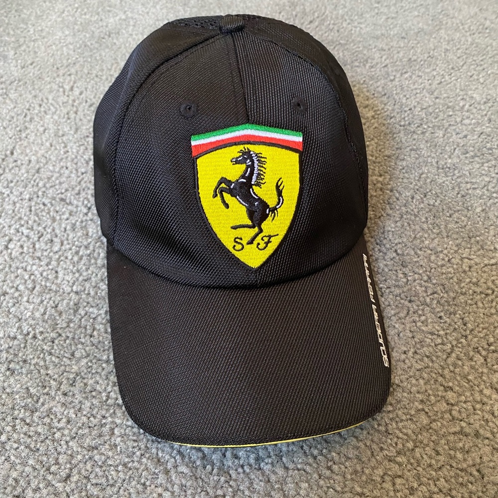 Vintage Ferrari Black Cap with Iconic Big Emblem